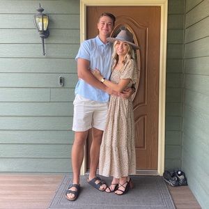 Bohme leopard puff sleeve midi dress